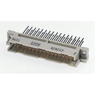ERNI DIN 41612 20 Way 2.54 mm Pitch Through Hole, Type C/2, Solder Class C2, 2 Row Female Straight 254370 / 254370-E