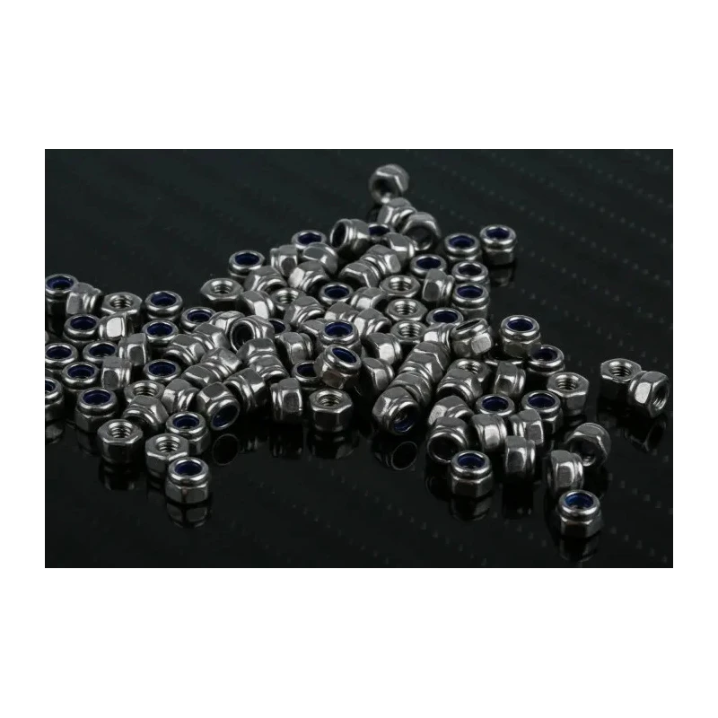 RS PRO Plain Stainless Steel Nylon Insert Locknut Size M3, Width 5.5mm, Overall Height 4mm, DIN 985 521-917