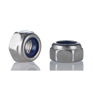 RS PRO Stainless Steel Locknut M5 Nylon Insert Plain Finish DIN 985 521-939