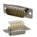 Norcomp 15 Way Right Angle 2.75 mm Pitch Panel Mount D-Sub Connector with 4 to 40 Screw Lock Male 173-E15-113R001