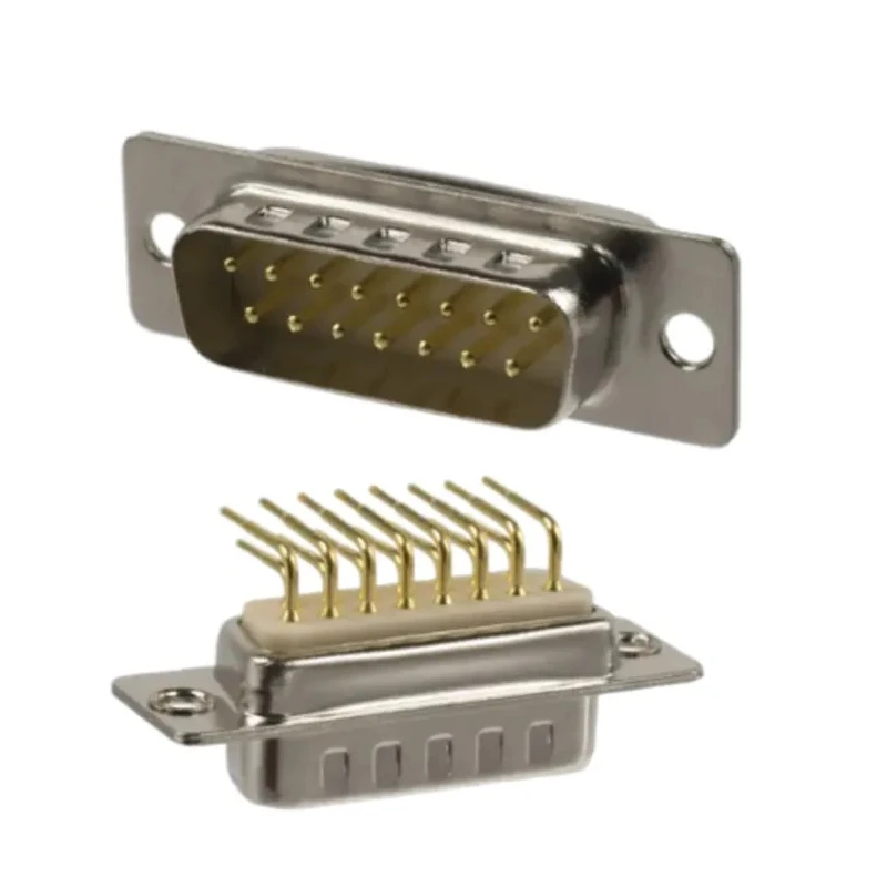 Norcomp 15 Way Right Angle 2.75 mm Pitch Panel Mount D-Sub Connector with 4 to 40 Screw Lock Male 173-E15-113R001