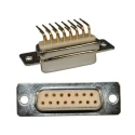 Norcomp 15 Way Right Angle 2.75 mm Pitch Panel Mount D-Sub Connector with 4 to 40 Screw Lock Female 173-E15-213R001