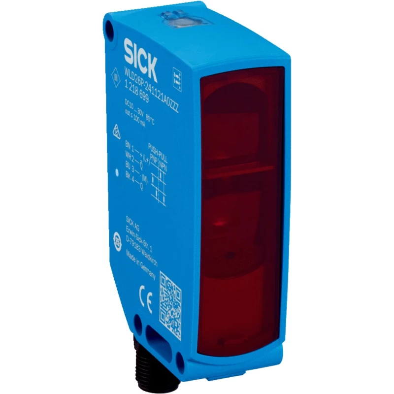 SICK Polarised Retro Reflection Photoelectric Sensor, Block Style, 19 m Detection Range, NPN Output, IP67 WLD26P-241121A0ZZZ