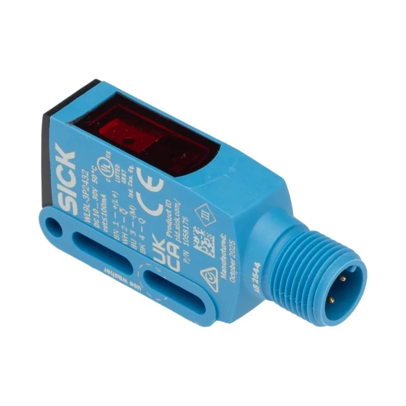 SICK Retroreflective Photoelectric Sensor, Block Sensor, 12 m Detection Range, PNP Output, IP66 IP67 IP69K WL9L-3P2432