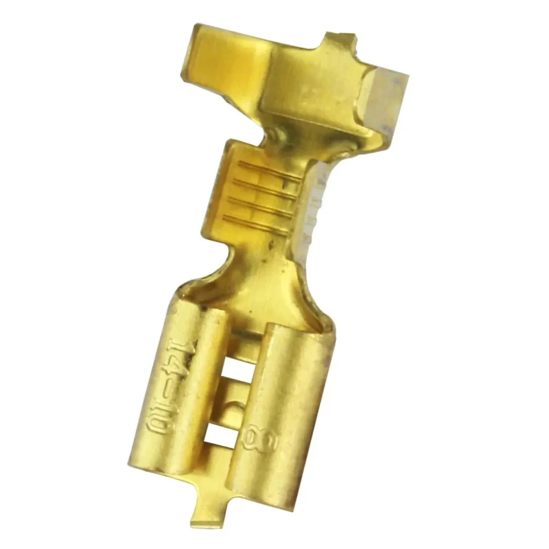 RS Pro Uninsulated Female Spade Connector Crimp 6.35 x 0.8 mm Tab Size 14 AWG to 10 AWG 205-5292