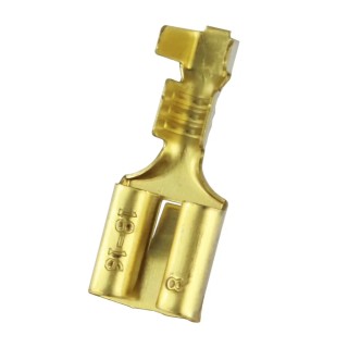 TE Connectivity RS PRO Gold Uninsulated Female Spade Connector, Crimp, 6.35 x 0.8 mm Tab Size 18 AWG to 16 AWG 205-5304