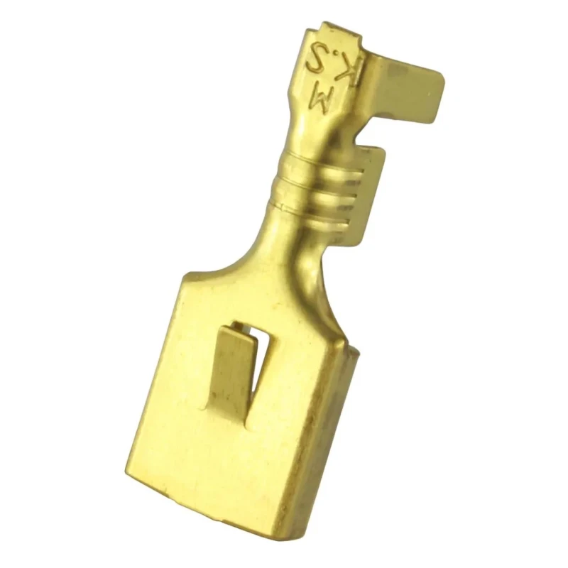 TE Connectivity RS PRO Gold Uninsulated Female Spade Connector, Crimp, 6.35 x 0.8 mm Tab Size 18 AWG to 16 AWG 205-5304