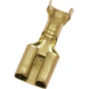 RS Pro RS PRO Gold Uninsulated Female Spade Connector, Crimp Termination, 6.35 x 0.8 mm Tab Size 22 AWG to 16 AWG 205-5306