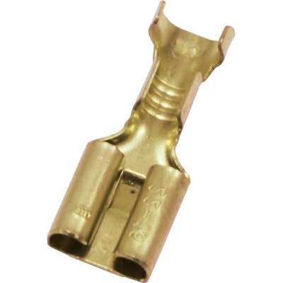 RS Pro RS PRO Gold Uninsulated Female Spade Connector, Crimp Termination, 6.35 x 0.8 mm Tab Size 22 AWG to 16 AWG 205-5306