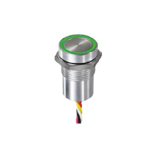 APEM Capacitive Switch Latching Momentary Illuminated Green Red NPN IP69K IP68 16mm Bushing Diameter CPB1210000NGSC