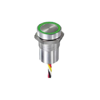 APEM Capacitive Switch Latching Momentary Illuminated Green Red NPN IP69K IP68 16mm Bushing Diameter CPB1210000NGSC