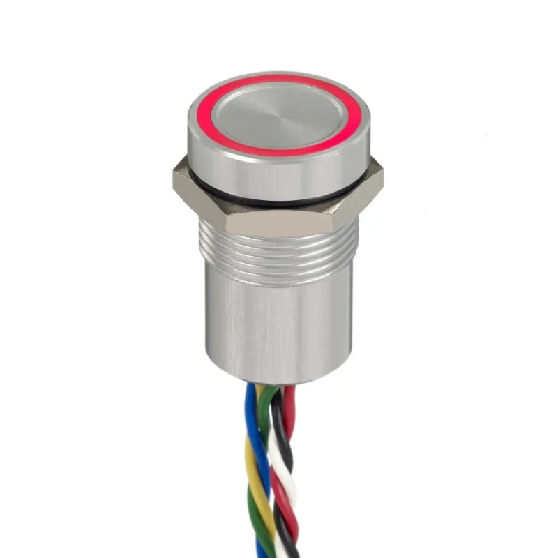 APEM Capacitive Switch Latching Momentary Illuminated Green Red NPN IP69K IP68 16mm Bushing Diameter CPB1210000NGSC