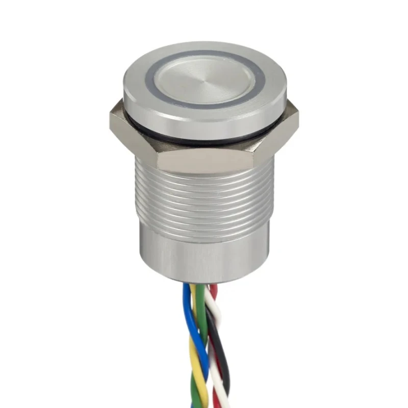 APEM Capacitive Switch Latching, Momentary Illuminated, Red, Green, NPN Output, IP68 IP69K Rated CPB2210000KGSC
