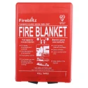 Topspec Euro Fibreglass Plastic Fire Blanket Red Hard Plastic Container 1m x 1m FBB110-HP