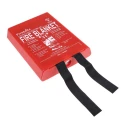 Topspec Euro Fibreglass Plastic Fire Blanket Red Hard Plastic Container 1m x 1m FBB110-HP
