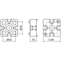 Bosch Rexroth M6, S12 End Connector Connecting Component Strut Profile 45 mm Groove Size 10 mm 3842538658