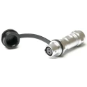 RS PRO Circular Connector, 2 Contacts, Cable Mount, Standard Size, Socket Female, Chrome Plated Brass Housing 206-5015
