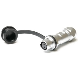 RS PRO Circular Connector, 2 Contacts, Cable Mount, Standard Size, Socket Female, Chrome Plated Brass Housing 206-5015