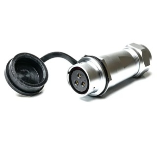 RS PRO Industrial Circular Connector 3 Contacts Cable Mount Socket Female IP67 500V 25A 206-5154