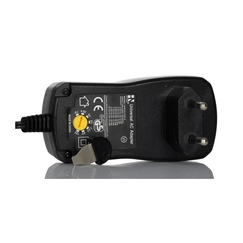 RS PRO 7 Output Interchangeable AC/DC Adapter 2-Pin (EU) 24W Power Supply with 12V, 3V, 4.5V, 5V, 6V AC Outputs 206-4927