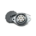 RS PRO Circular Connector 7 Contacts Flange Socket Female Nylon Polycarbonate IP68 500V 25A 206-5255