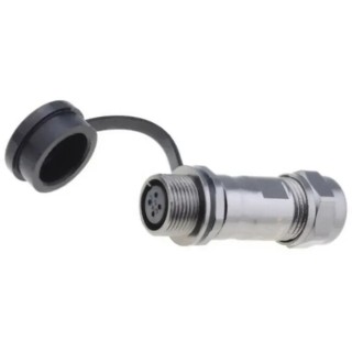 RS PRO Circular Connector 4 Contacts Cable Socket Female Zinc Alloy Housing Gold Plated Brass Contacts IP67 200V 206-5286