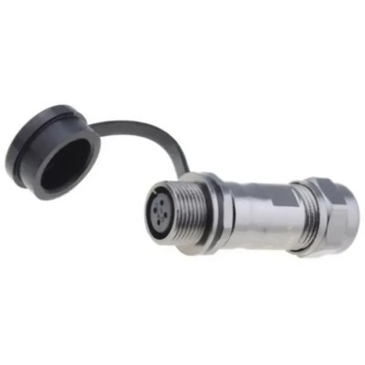 RS PRO Circular Connector 4 Contacts Cable Socket Female Zinc Alloy Housing Gold Plated Brass Contacts IP67 200V 206-5286