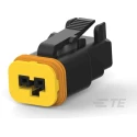 TE Connectivity DT Polybutylene Terephthalate Fibreglass 180° Female 2 Way Housing for Female Terminals 2324808-1