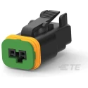 TE Connectivity DT Fibreglass Reinforced Polybutylene Terephthalate Female 2 Way Housing for Female Terminals 2324808-2