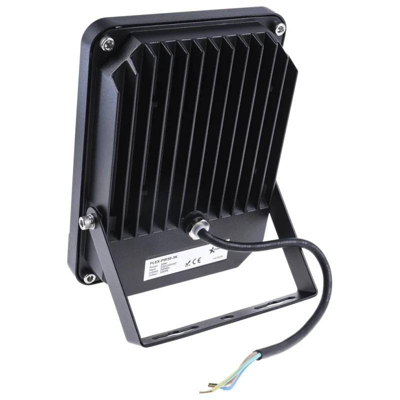 PowerLED Floodlight 50 W, 3000 K White, 5000 lm, IP65, PIR Included, Remote Control Flex-PIR-50-3K