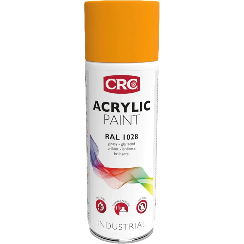 CRC Spray Paint 400 ml Yellow Gloss Acrylic Paint RAL 1028 Model 33269