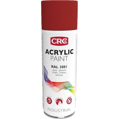CRC 400 ml Red Gloss Spray Paint Acrylic Nitro-Combi Base RAL 3001 1.5m² Coverage 33270
