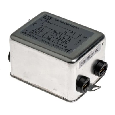 RS PRO Chassis Mount RFI Filter 10 A 240 V AC 50Hz, 60 Hz, Fast-On Termination MA05/10 206-7904