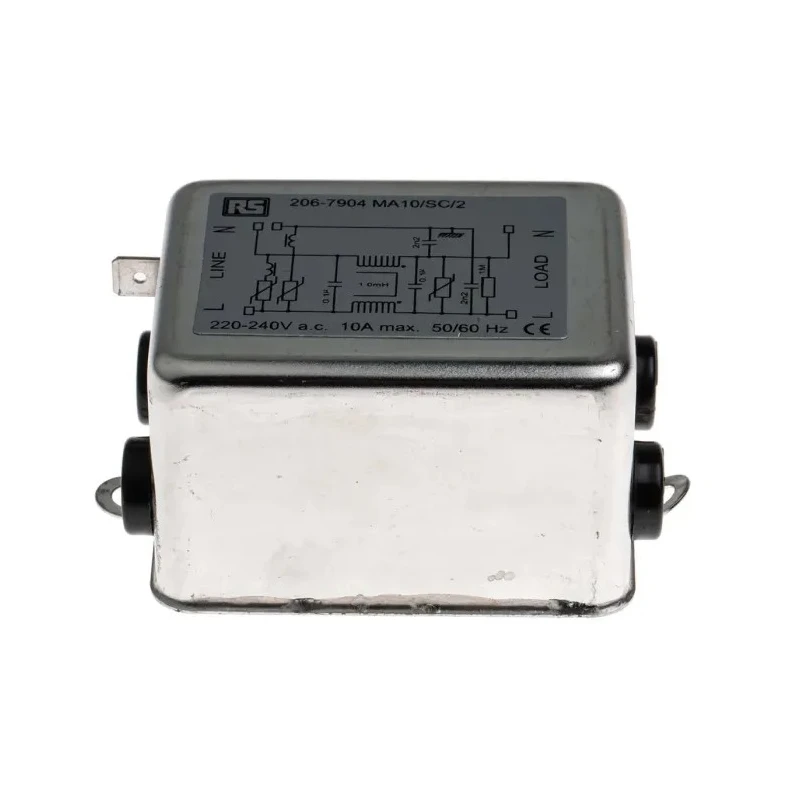 RS PRO Chassis Mount RFI Filter 10 A 240 V AC 50Hz, 60 Hz, Fast-On Termination MA05/10 206-7904