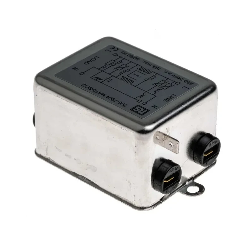 RS PRO Chassis Mount RFI Filter 10 A 240 V AC 50Hz, 60 Hz, Fast-On Termination MA05/10 206-7904