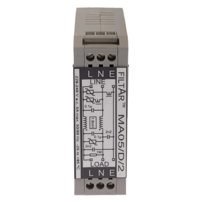 RS PRO Surge Suppressor Unit with 253V Maximum Voltage, 6.5 kA Maximum Surge Current, EMC Filter, DIN Rail Mount 206-7910