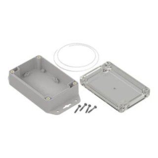RS PRO Light Grey Transparent Lid Polycarbonate Enclosure, IP65, 121.4 mm x 81.6 mm x 45.2 mm 206-9088