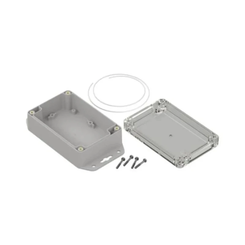 RS PRO Light Grey Transparent Lid Polycarbonate Enclosure, IP65, 121.4 mm x 81.6 mm x 45.2 mm 206-9088