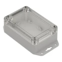 RS PRO Light Grey Transparent Lid Polycarbonate Enclosure, IP65, 121.4 mm x 81.6 mm x 45.2 mm 206-9088