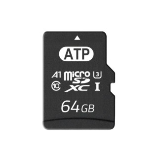 ATP Industrial Grade 64 GB MicroSDXC microSD Memory Card UHS-I Class 10 U3 AF64GUD4-BBBXM