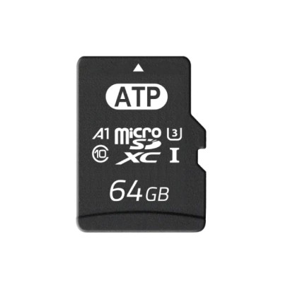 ATP Industrial Grade 64 GB MicroSDXC microSD Memory Card UHS-I Class 10 U3 AF64GUD4-BBBXM