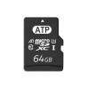 ATP Industrial Grade 64 GB MicroSDXC microSD Memory Card UHS-I Class 10 U3 AF64GUD4-BBBXM