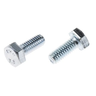 RS PRO Bright Zinc Steel Hex Bolt M4 x 10 mm Grade 8.8 Steel DIN 933 525-789