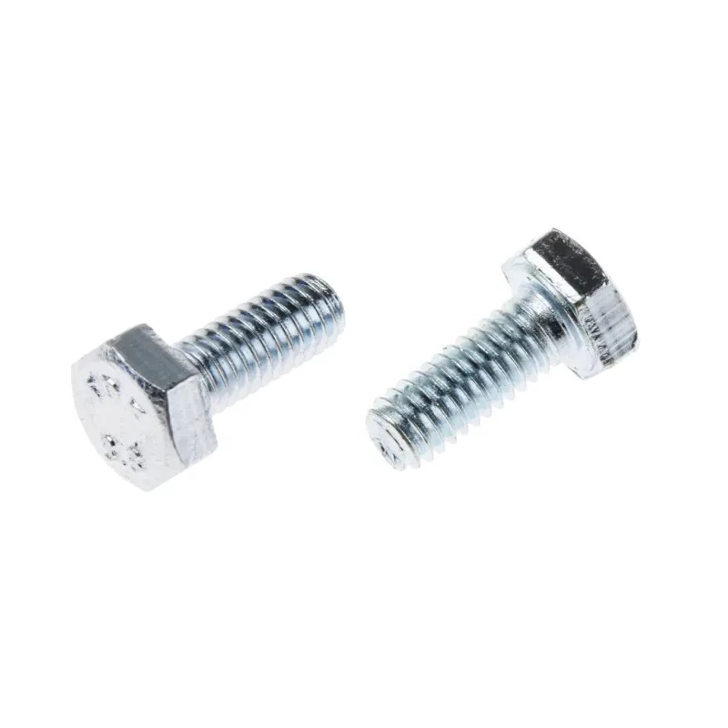 RS PRO Bright Zinc Steel Hex Bolt M4 x 10 mm Grade 8.8 Steel DIN 933 525-789