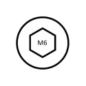 RS PRO Bright Zinc Steel Hex Nut M6, DIN 934 525-919
