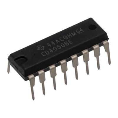 Texas Instruments Non-inverting CMOS Buffer IC 6 Elements 16-Pin PDIP CD4050BE