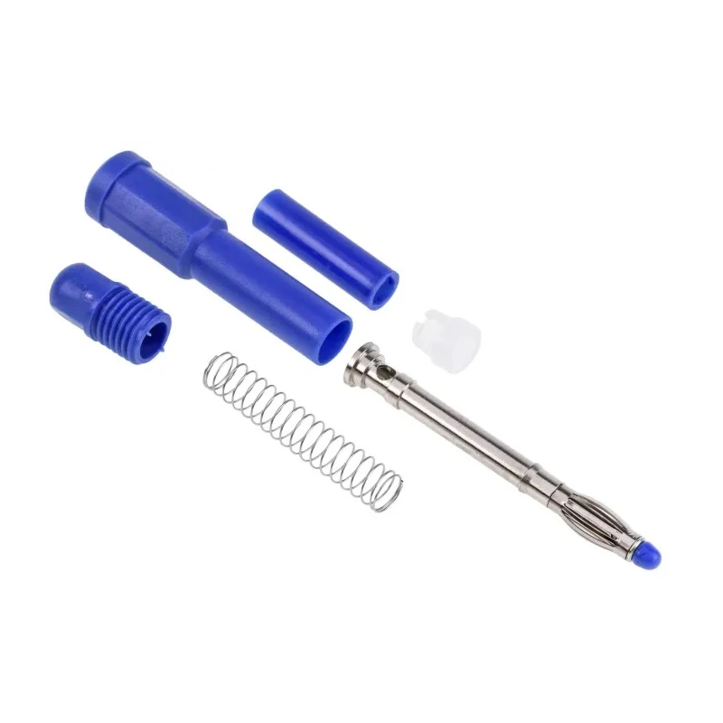 RS Pro Blue Male 4 mm Banana Plug Connector 1kV 20A Nickel Plated Brass Contact 207-0869
