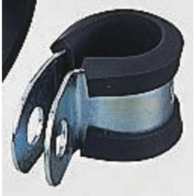 HellermannTyton 4.8 mm ID Black Natural Rubber Coated Aluminium P-Clip 211-15050 ALU5C-AL/CR-BK