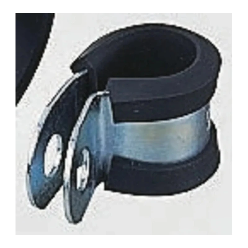HellermannTyton Aluminium P-Clip 12.7 mm ID Black Rubber Coating 5.2 mm Mounting Hole 211-15100 ALU10C-CR/AL-BK