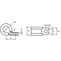 HellermannTyton 14.3 mm ID Black, Natural Rubber Coated Aluminium P-Clip 211-15110 ALU11C-AL/CR-BK